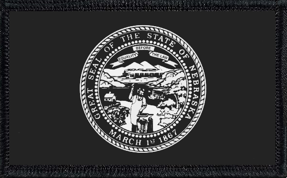 Nebraska State Flag Black and White