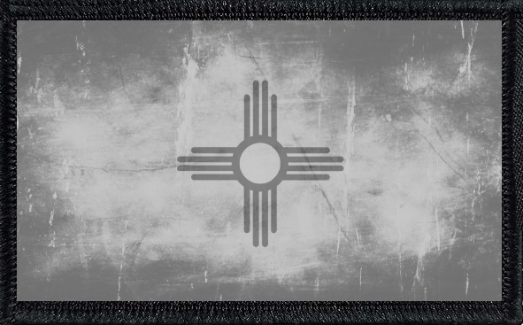 New Mexico State Flag Black and White Distressed