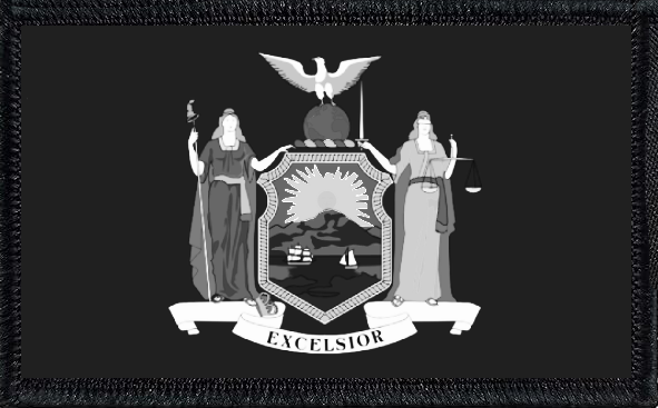 New York State Flag Black and White