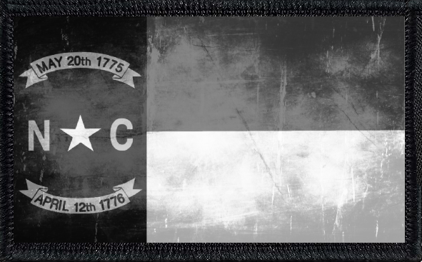 North Carolina State Flag Black and White Distressed