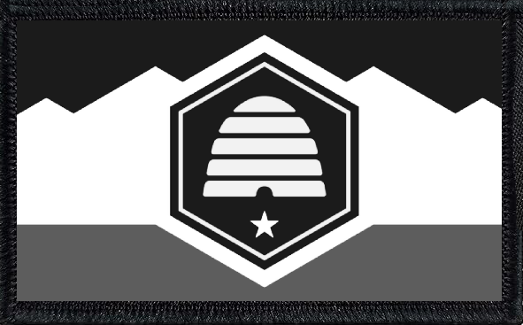 Utah State Flag Black and White