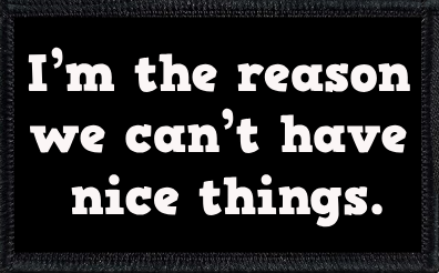 I’m the reason we can’t have nice things.