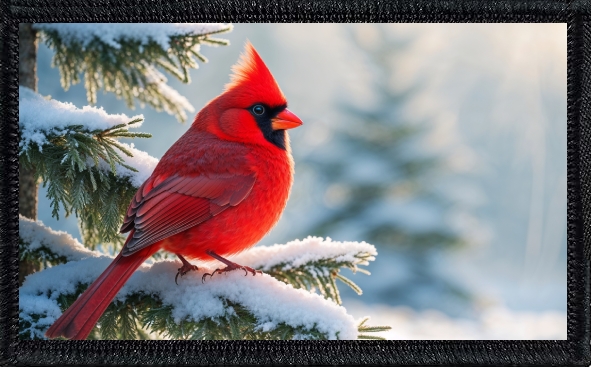 Cardinal Perched On Branch