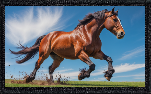 Galloping American Quarter Horse