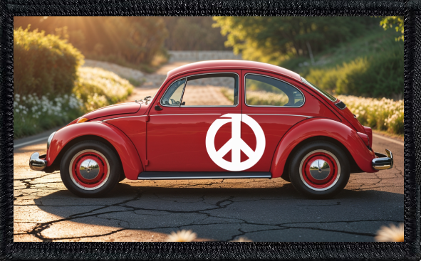 VW Beetle With Peace Symbol