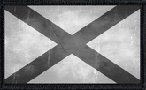 Alabama State Flag Black and White Distressed