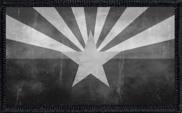 Arizona State Flag Black and White Distressed