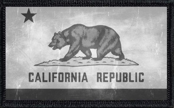 California State Flag Black and White Distressed