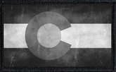 Colorado State Flag Black and White Distressed