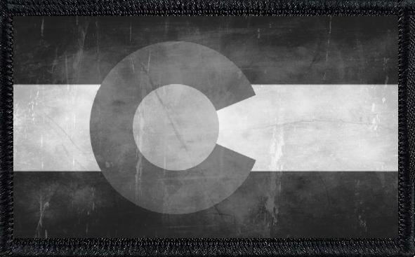 Colorado State Flag Black and White Distressed
