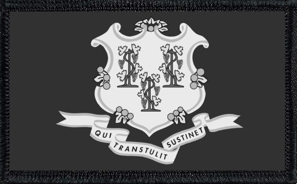 Connecticut State Flag Black and White