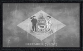 Delaware State Flag Black and White Distressed