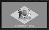 Delaware State Flag Black and White