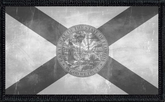 Florida State Flag Black and White Distressed