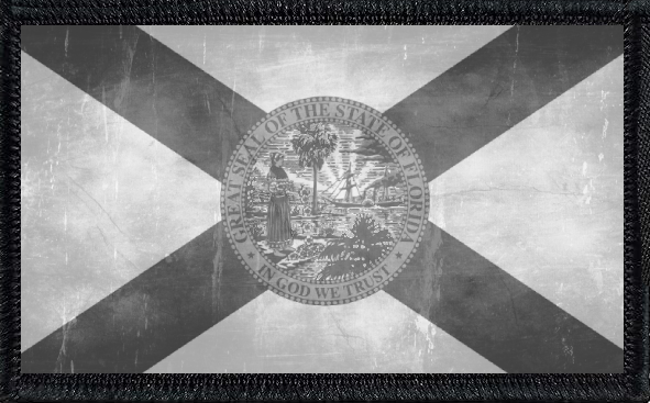 Florida State Flag Black and White Distressed