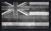 Hawaii State Flag Black and White Distressed