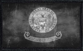 Idaho State Flag Black and White Distressed