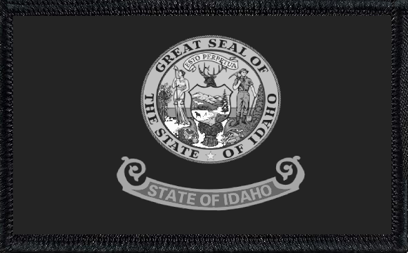 Idaho State Flag Black and White
