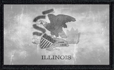 Illinois State Flag Black and White Distressed