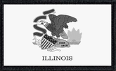 Illinois State Flag Black and White