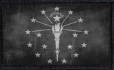 Indiana State Flag Black and White Distressed