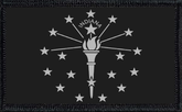 Indiana State Flag Black and White