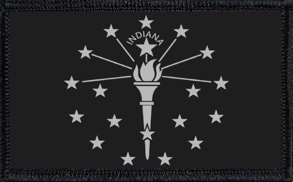 Indiana State Flag Black and White