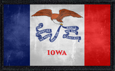 Iowa State Flag Distressed