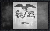 Iowa State Flag Black and White Distressed