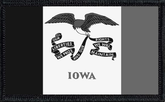 Iowa State Flag Black and White