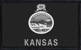 Kansas State Flag Black and White