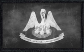 Louisiana State Flag Black and White Distressed