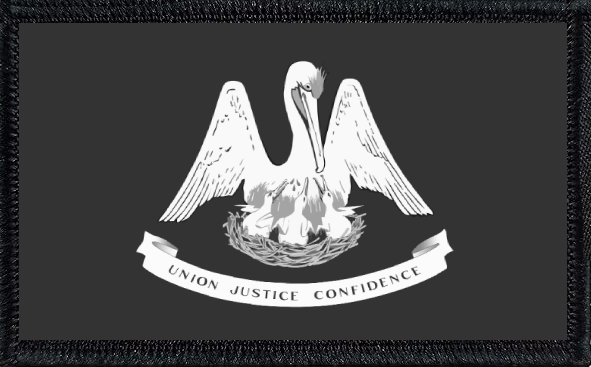 Louisiana State Flag Black and White