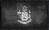 Maine State Flag Black and White Distressed
