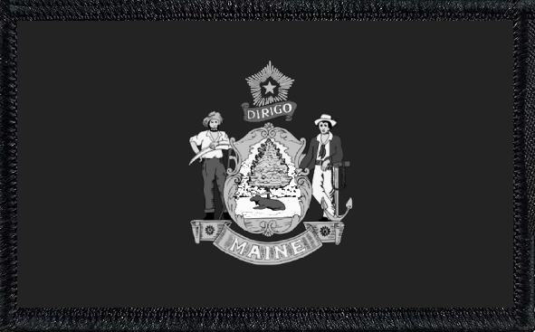 Maine State Flag Black and White
