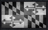 Maryland State Flag Black and White Distressed