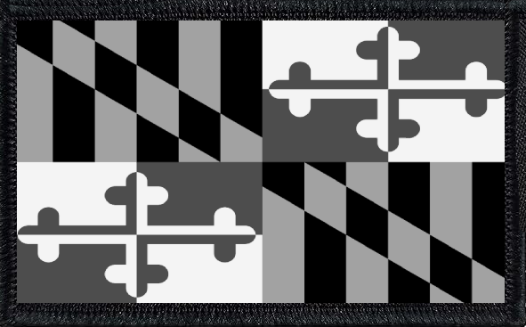 Maryland State Flag Black and White