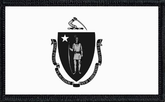 Massachusetts State Flag Black and White