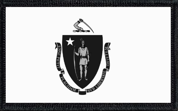 Massachusetts State Flag Black and White