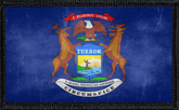 Michigan State Flag Distressed