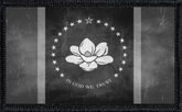 Mississippi State Flag Black and White Distressed