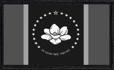 Mississippi State Flag Black and White
