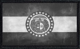 Missouri State Flag Black and White Distressed