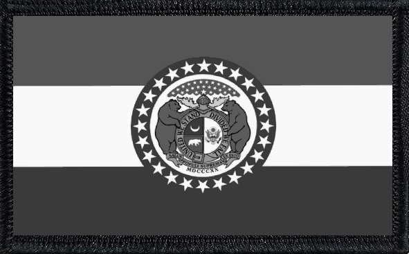 Missouri State Flag Black and White