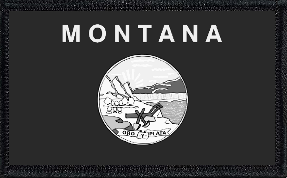 Montana State Flag Black and White