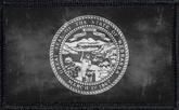 Nebraska State Flag Black and White Distressed