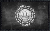 New Hampshire State Flag Black and White Distressed