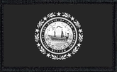 New Hampshire State Flag Black and White