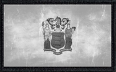 New Jersey State Flag Black and White Distressed