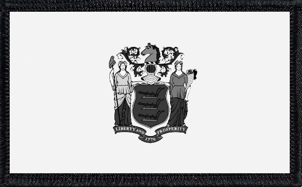 New Jersey State Flag Black and White